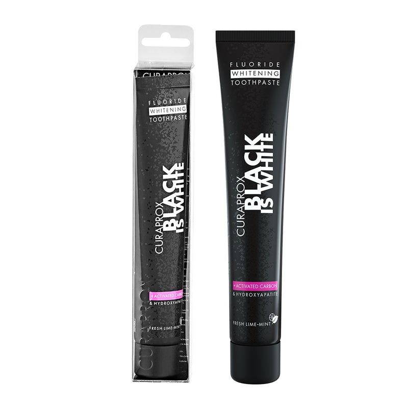 CURAPROX Black Is White Toothpaste - Gentle Cleaning for Sensitive Teeth & Gums I Ideal for Plaque Removal, 1 Pack - Image 1